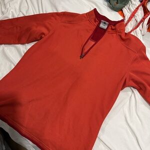 Columbia Orange GRT Quarter-Zip Fleece Sweater Crewneck Sweatshirt